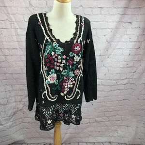 vintage emerald isle crochet sweater Top size small